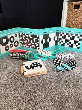 High-Contrast Turquoise Sensory Activity Play Set for Infants